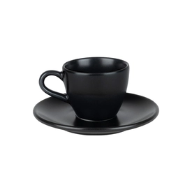 Kahve Bardağı Bonna Porselen Siyah Tabaklı Kahve Fincanı