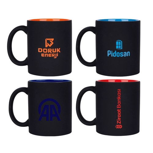 Turuncu Lazere Uygun İçi Renkli Süblimasyon Kupa Bardak