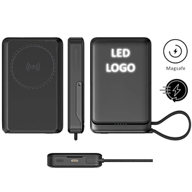 SİYAH Powerbank 10000 mAh ( Işıklı Magsafe & 22.5w Hızlı Şarj  )