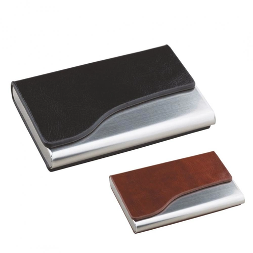 SİYAH Derili Metal Kartvizitlik