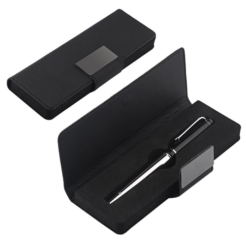 SİYAH Suni Deri Kalem Kutusu