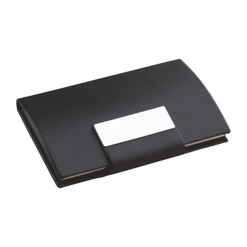 SİYAH Derili Metal Kartvizitlik